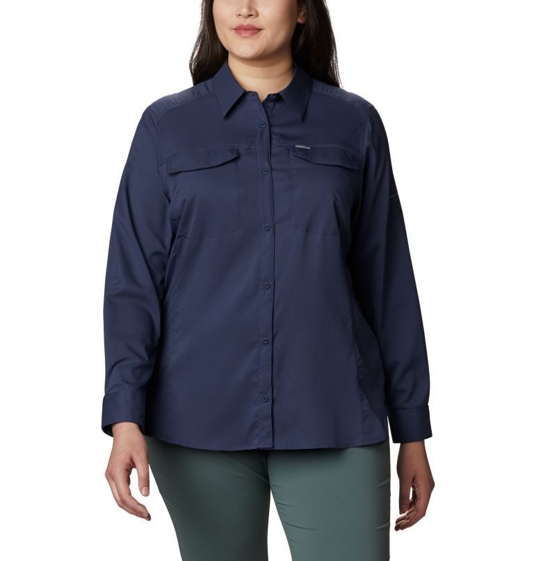 Camasa Columbia Silver Ridge Lite Long Sleeve Dama Bleumarin | Plus Size IOS978Z0M